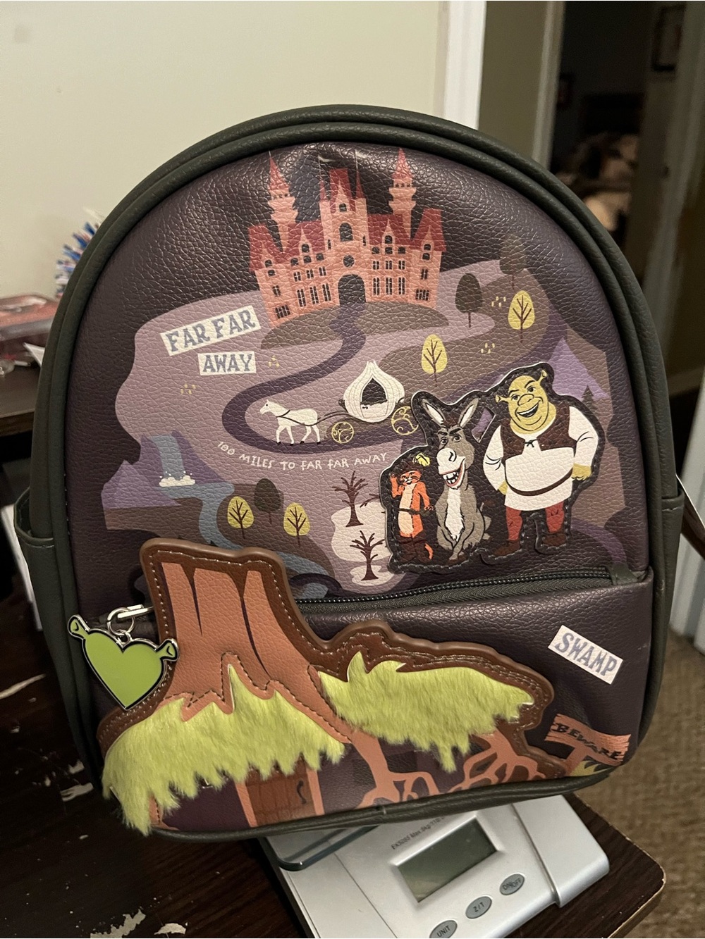 Far Far Away Purple Kids Mini Backpack with Shrek Artwork